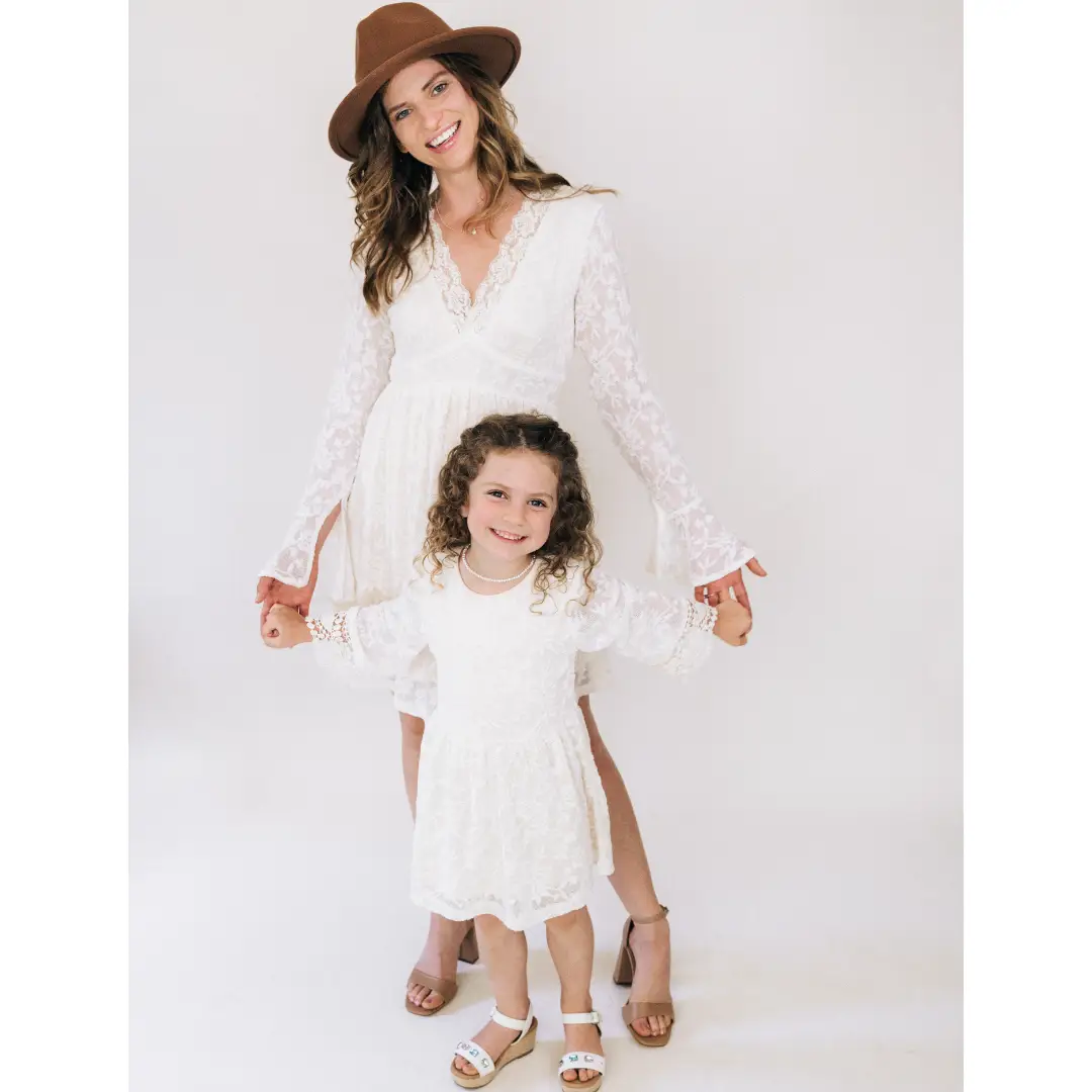 HAHA MAMA Clothing Ivory Lace Mommy & Me Dress - Mini - Baby & Children's Dresses