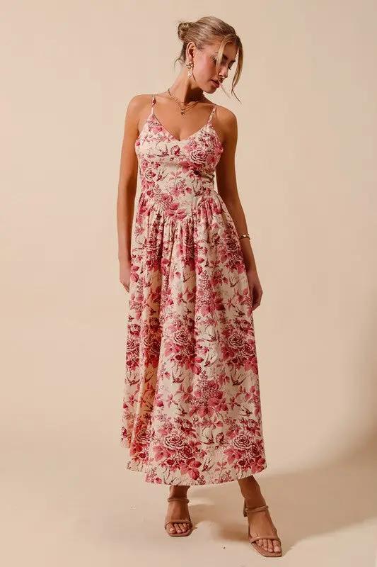 So Me Floral Whispers Bow-Back Maxi Dress by So Me - Dresses Floral Dress with back bow