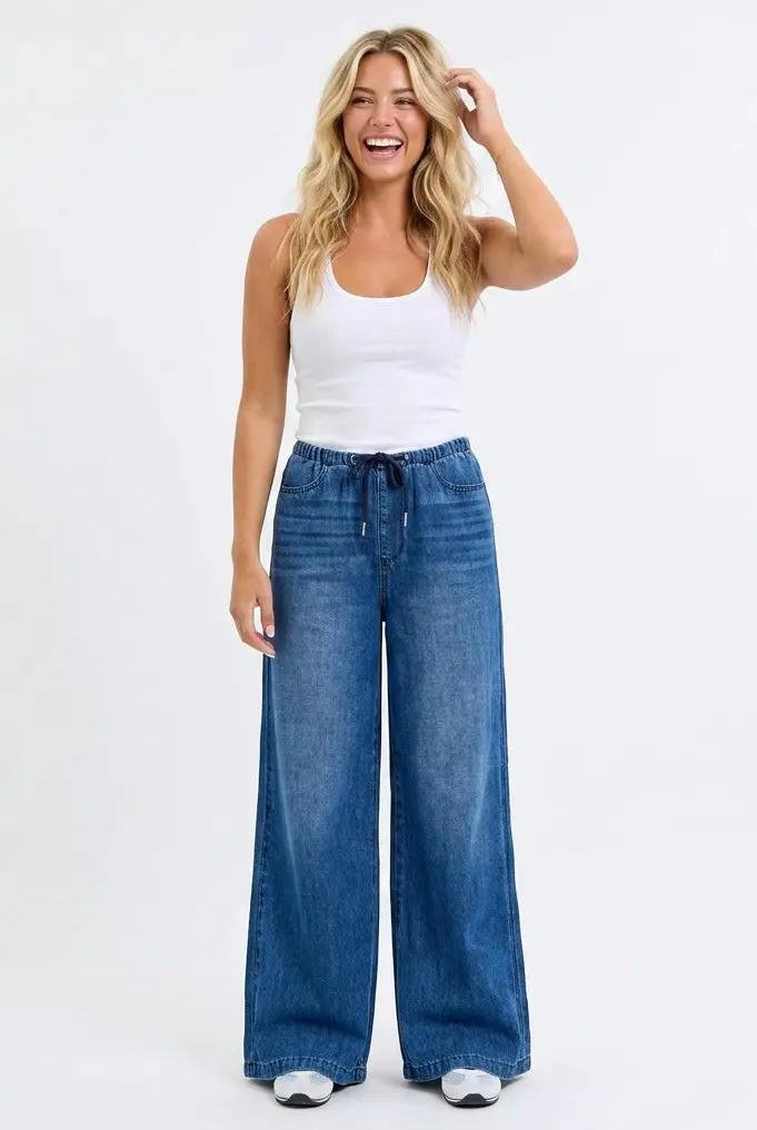 Judy Blue The Easy Breezy High Waist Featherweight Palazzo Pants - Jeans