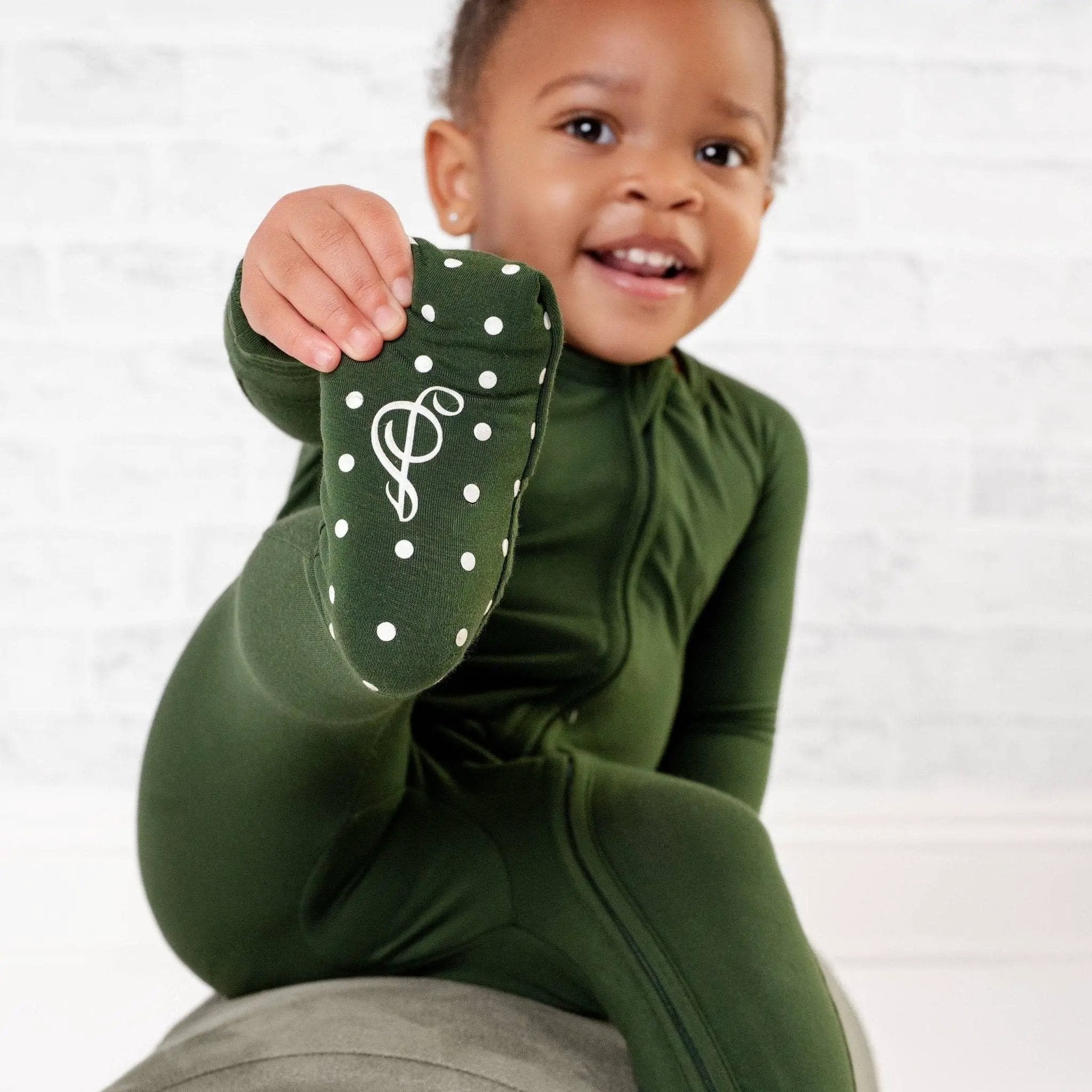 Jammie Session formerly Big Dreams Little Jammies Emerald Bamboo Romper - Baby One-Pieces
