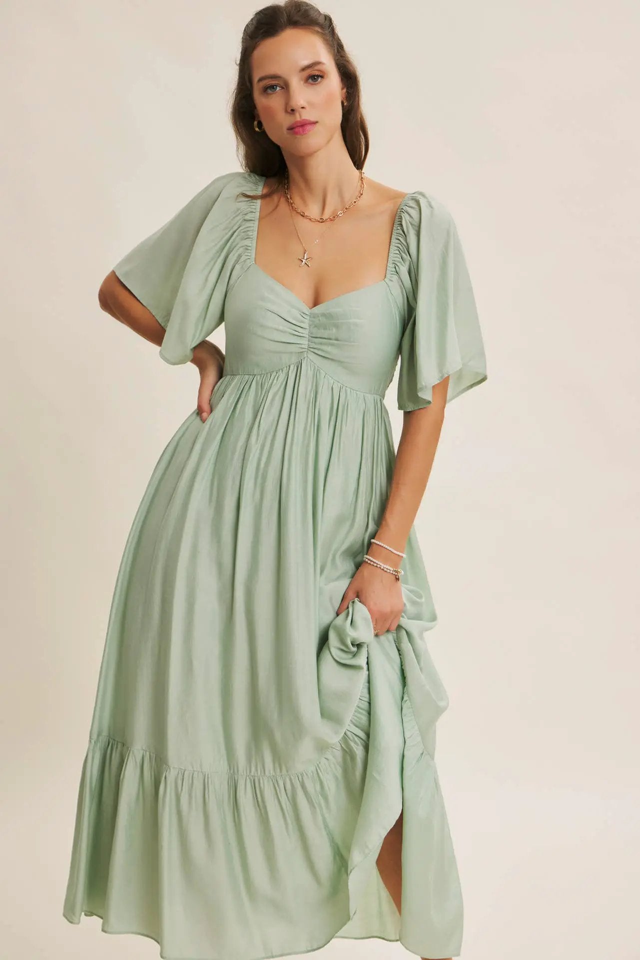 in february The Soft Breeze Mint Midi Dress - Sweaters
