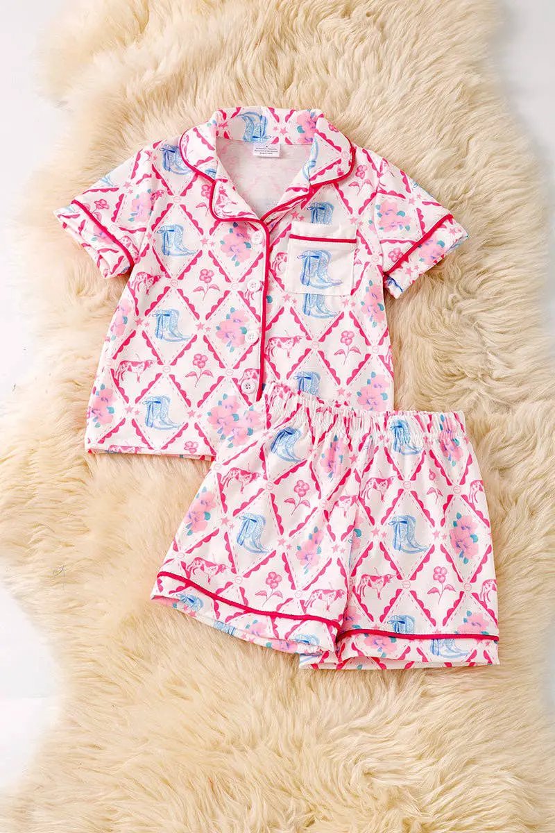 Kids Charm Online The Western Cowgirl Boot Print Pajamas - MOMMY - Pajamas