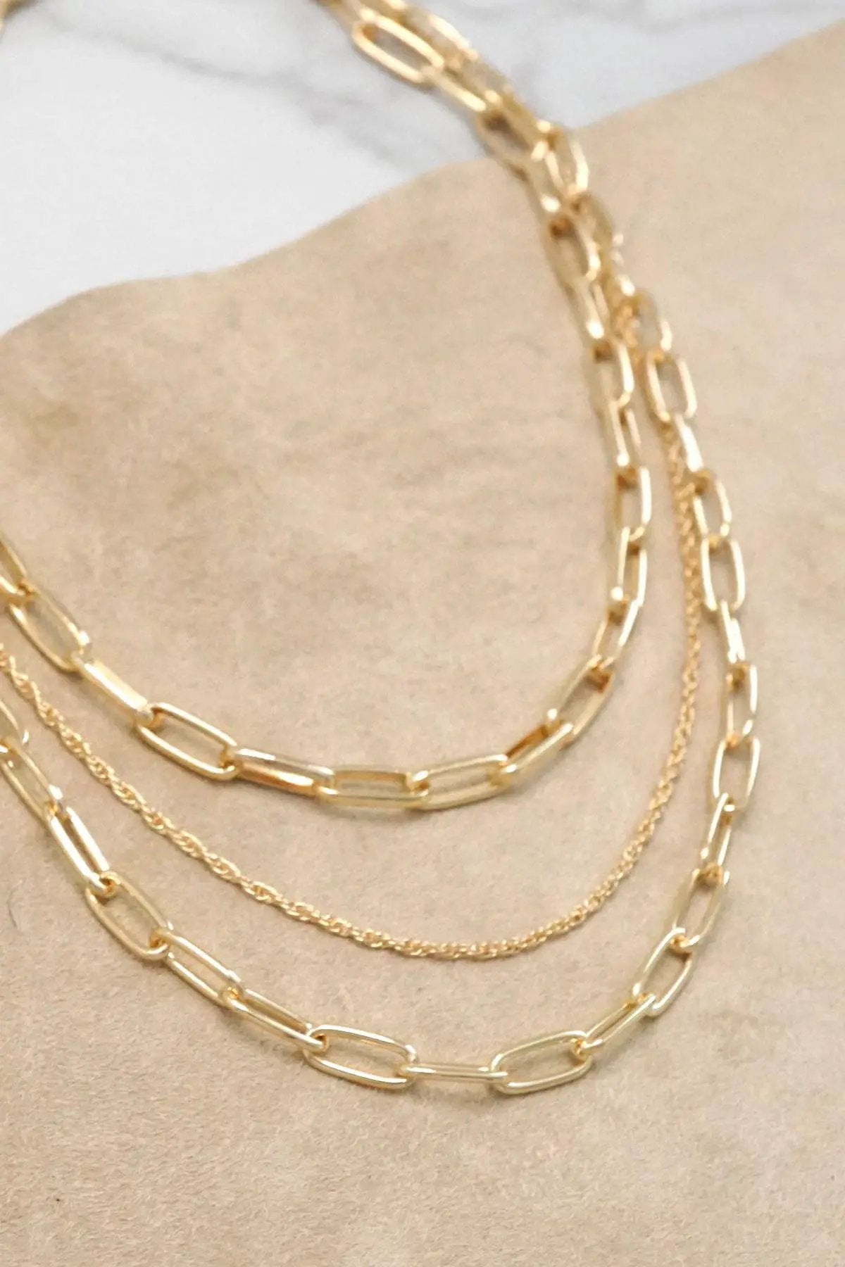 PennyLine inc The Dainty Layered Gold Collar Necklace - Necklaces