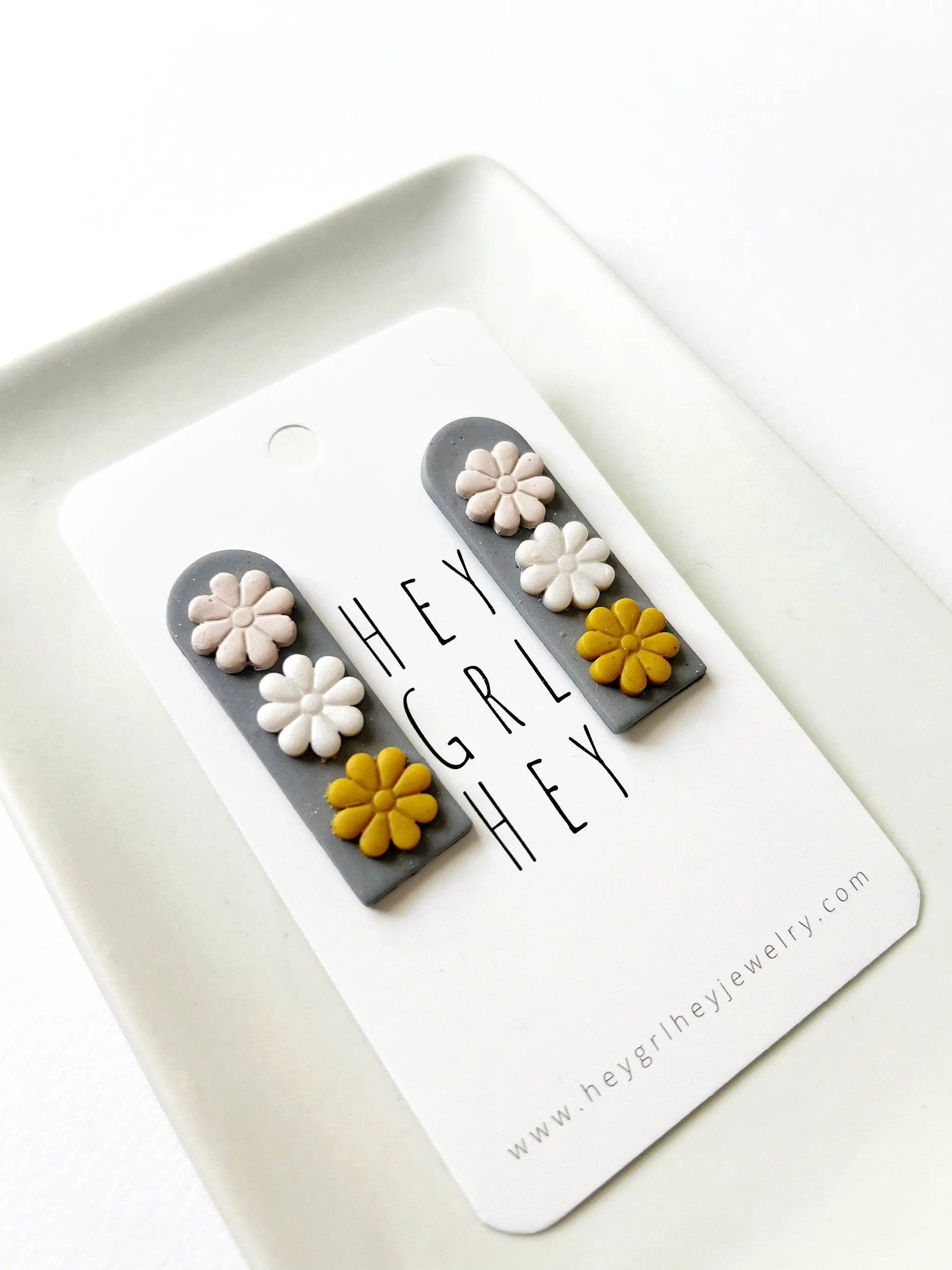 Hey Grl Hey Jewelry The Myrtle Floral Stud Earrings: YELLOW - Earrings