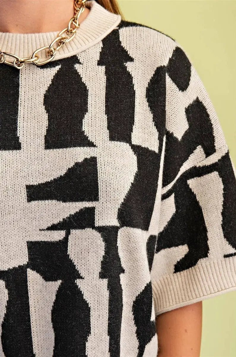 STYLE USA Abstract Avenue Sweater Top - Sweaters sweater