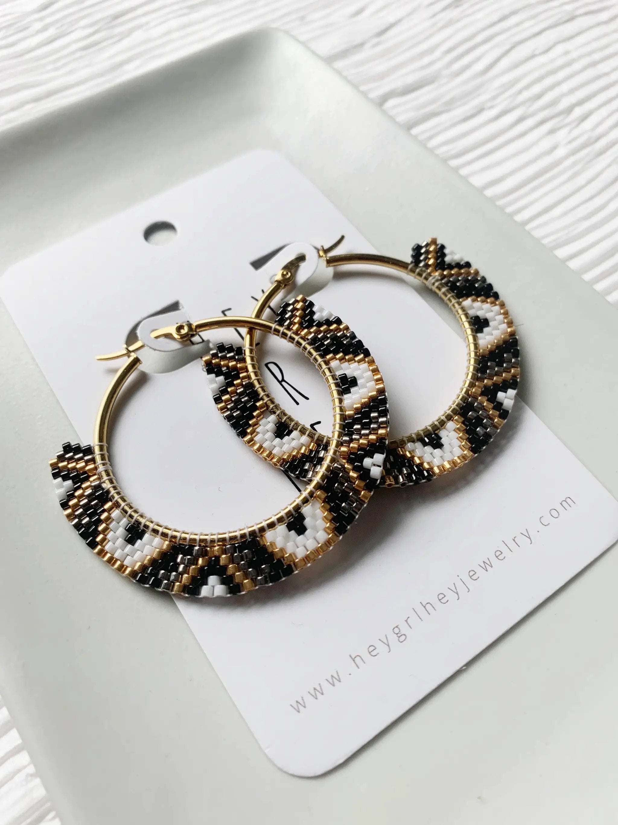 Hey Grl Hey Jewelry Beaded Hoop Earrings - Earrings