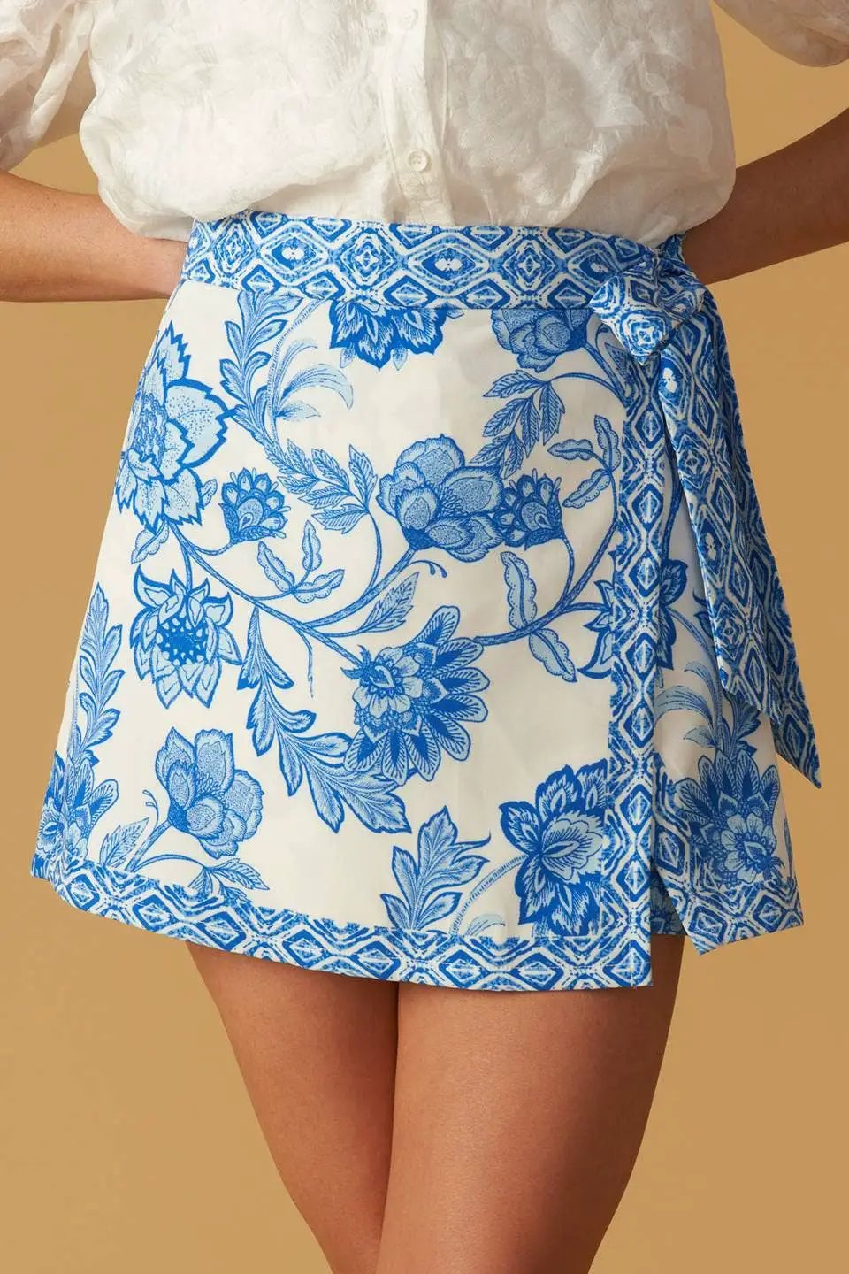 FLYING TOMATO The Coastal Bloom Wrap Skort - Skorts