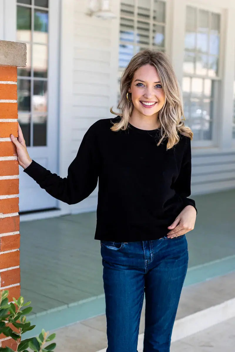 Grace & Emma Strike Your Interest Crop Sweatshirt - Sweatshirts