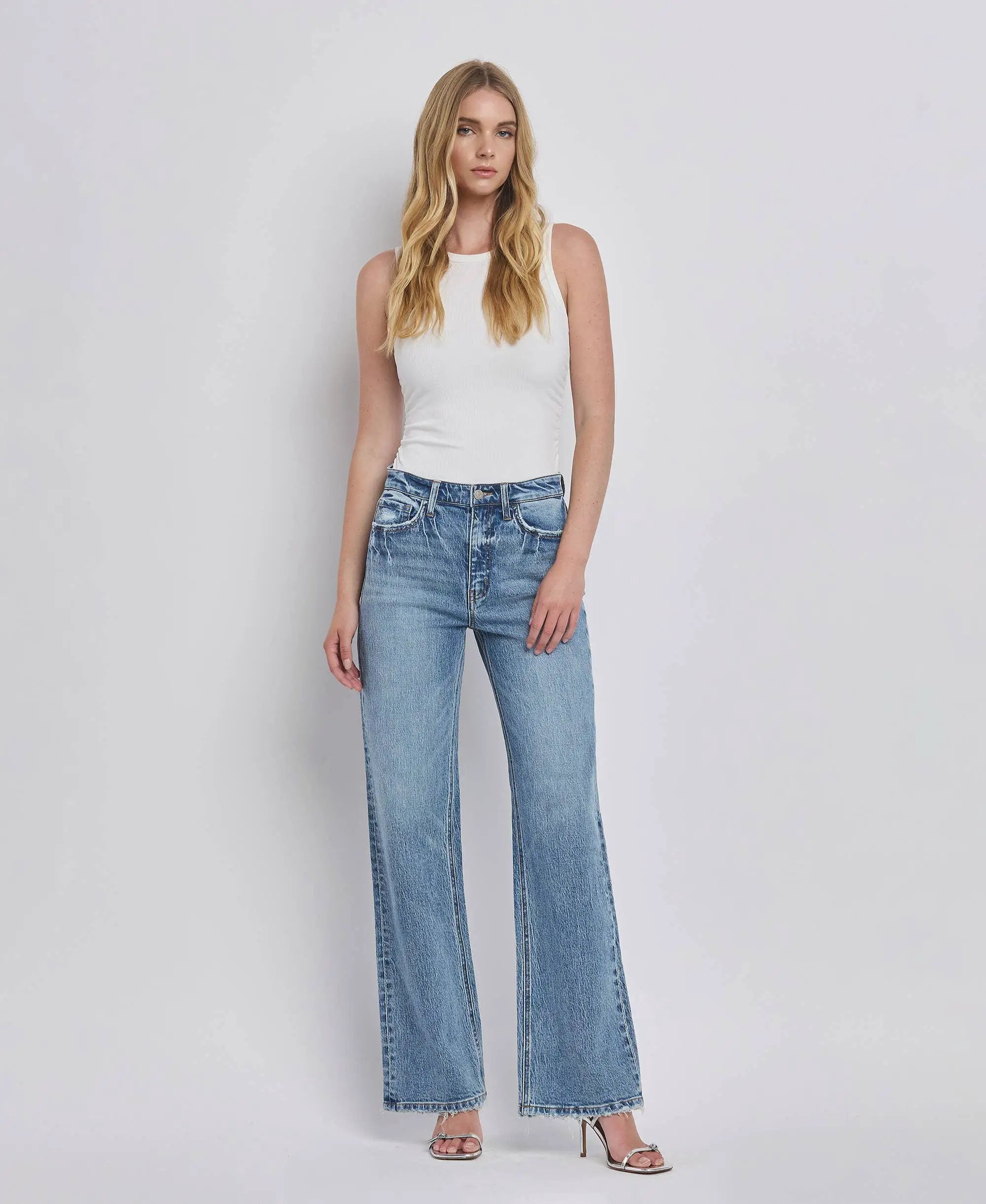 VERVET by FLYING MONKEY VERVET 90'S Super High Rise Wide Leg Jeans - Jeans