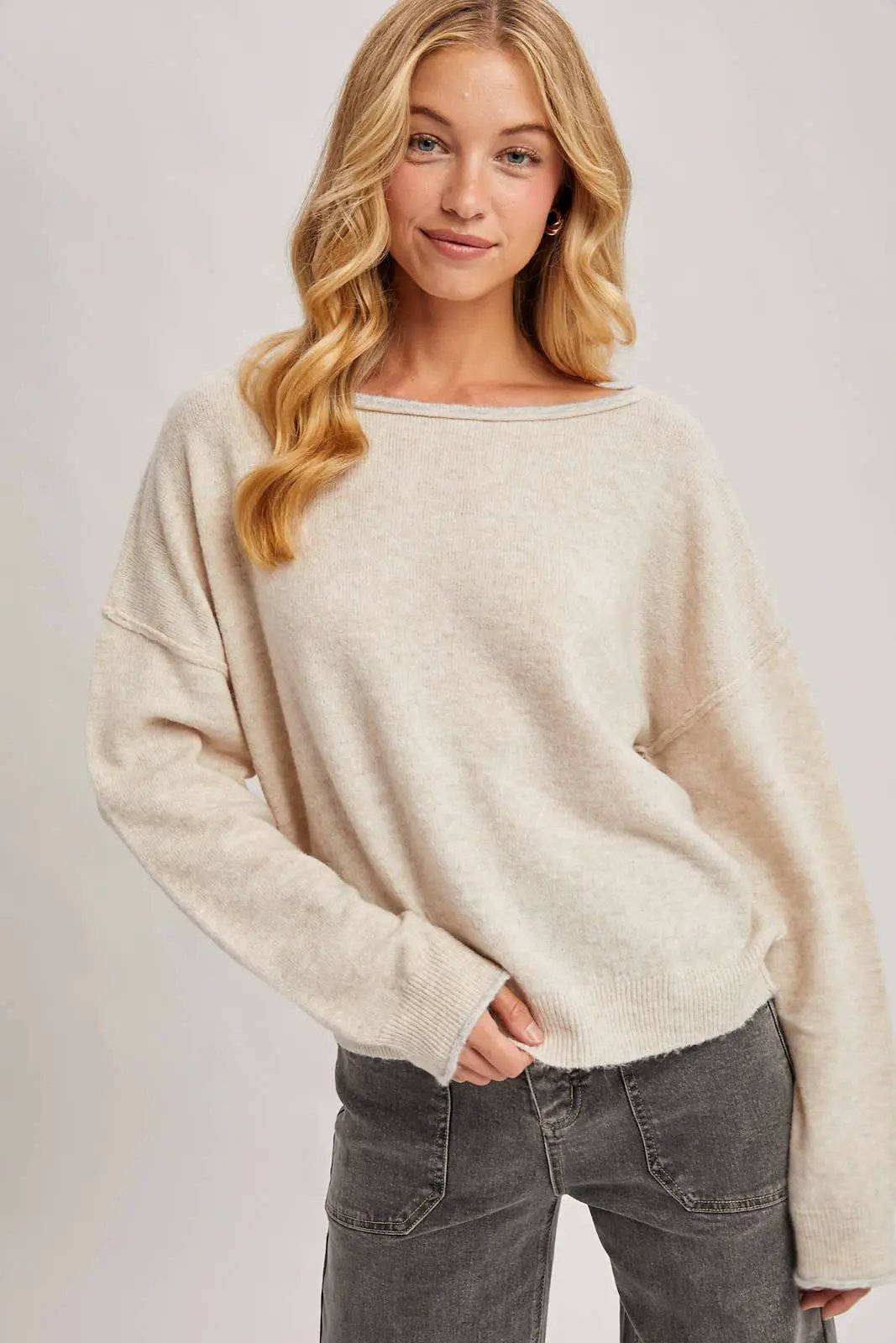 Bluivy The Soft Spoken Boatneck Pullover - Sweaters