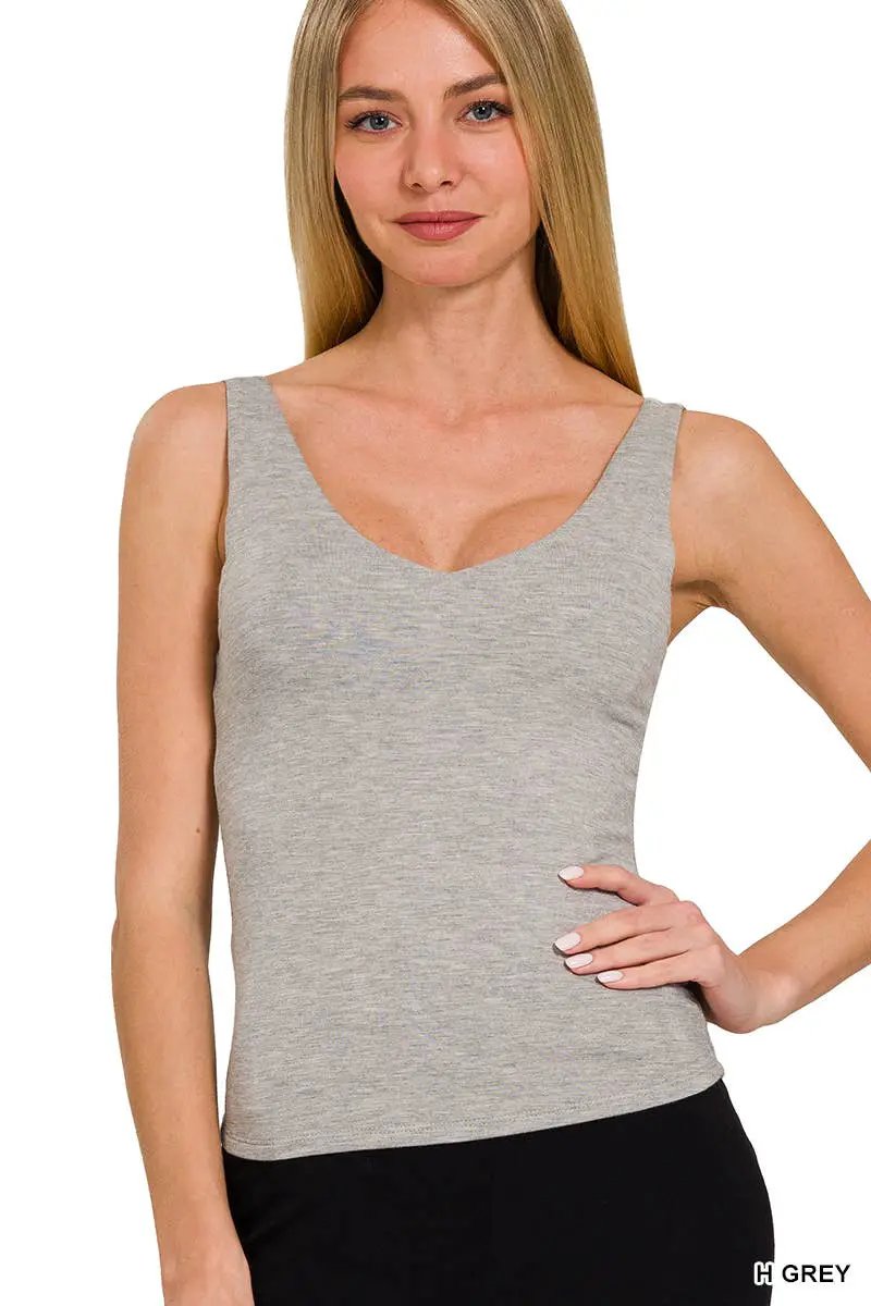 Zenana Zenana Double Layered Tank Top - Tank Tops double layered tank top