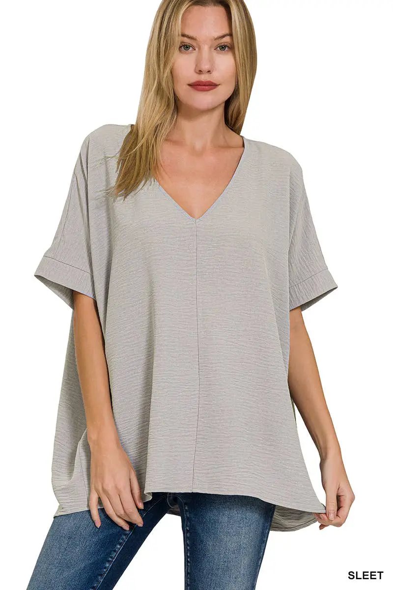 Zenana Zenana Airflow Dolman Short Sleeve Top - Clothing Tops airflow dolman sleeve short sleeve top