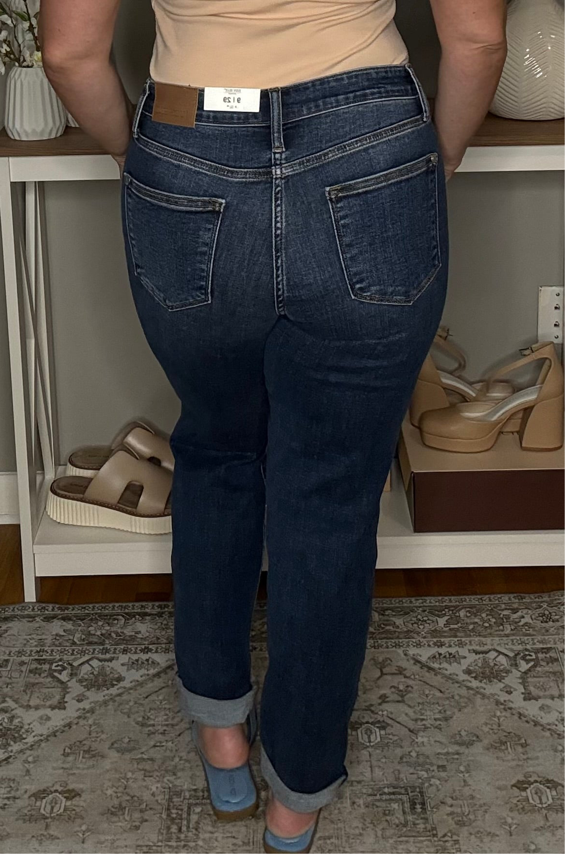 Judy Blue Judy Blue Mid Rise Destroyed Slim Fitting Denim Blue Jeans - Jeans Judy Blue Mid Rise Destroyed Slim Fitting Denim Blue Jeans
