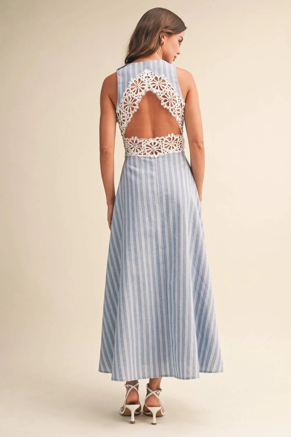 Klesis The Harbor Breeze Lace Cutout Midi Dress - Dresses
