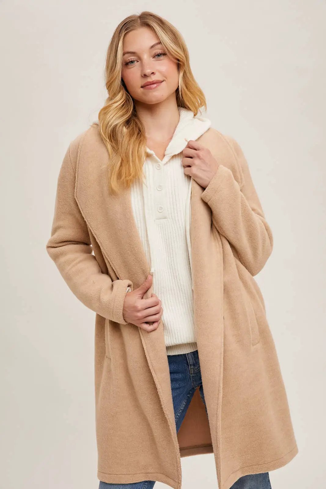 Bluivy Bluivy - OPEN FRONT KNIT COAT JACKET - Wrap Coats