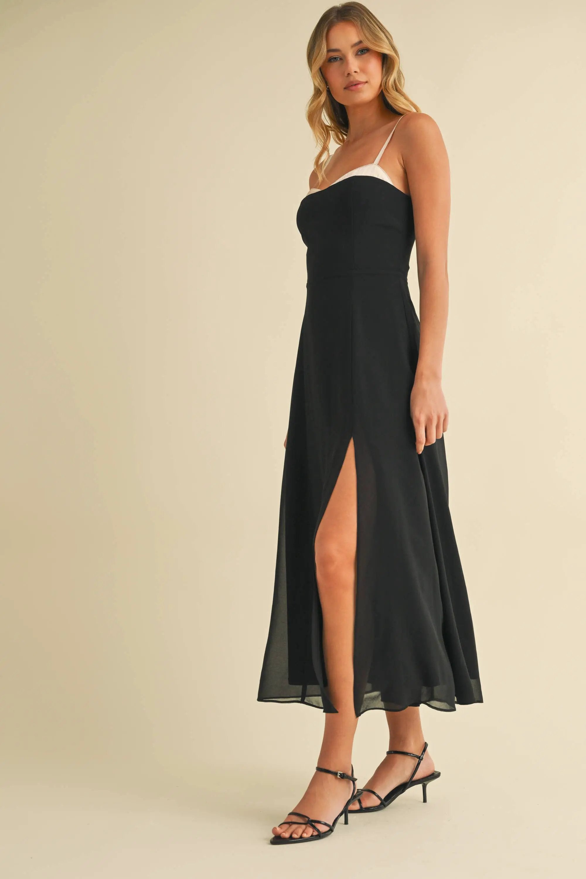 Klesis Midnight Romance Contrast Midi Dress - Dresses
