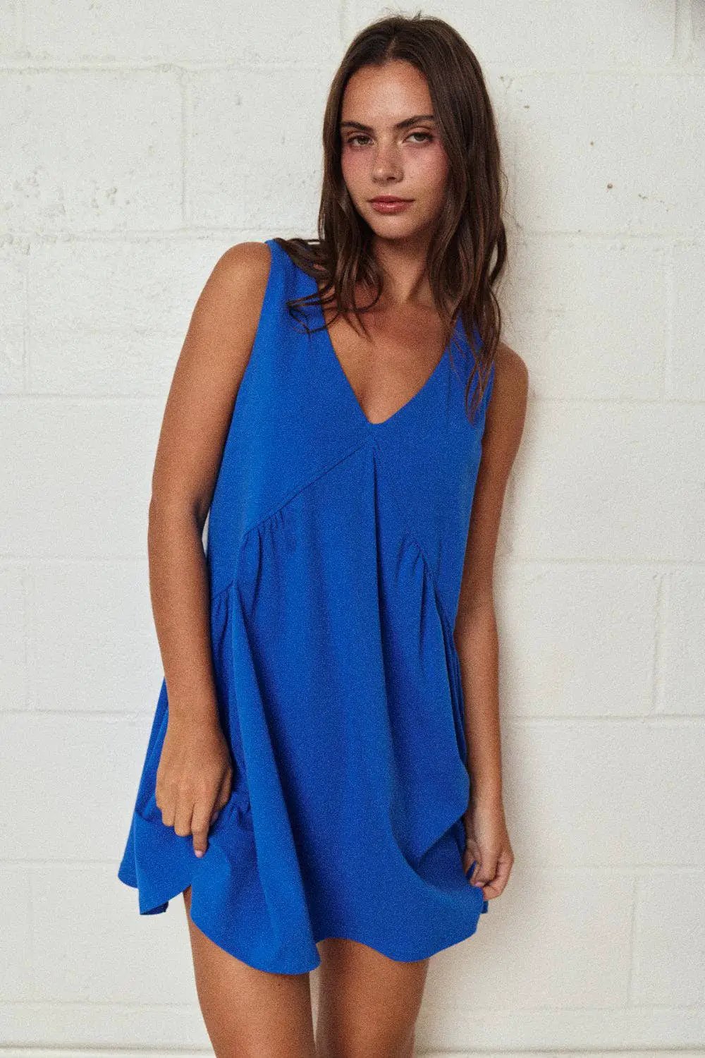 Papermoon The Electric Ease V-Neck Mini Dress - Dresses
