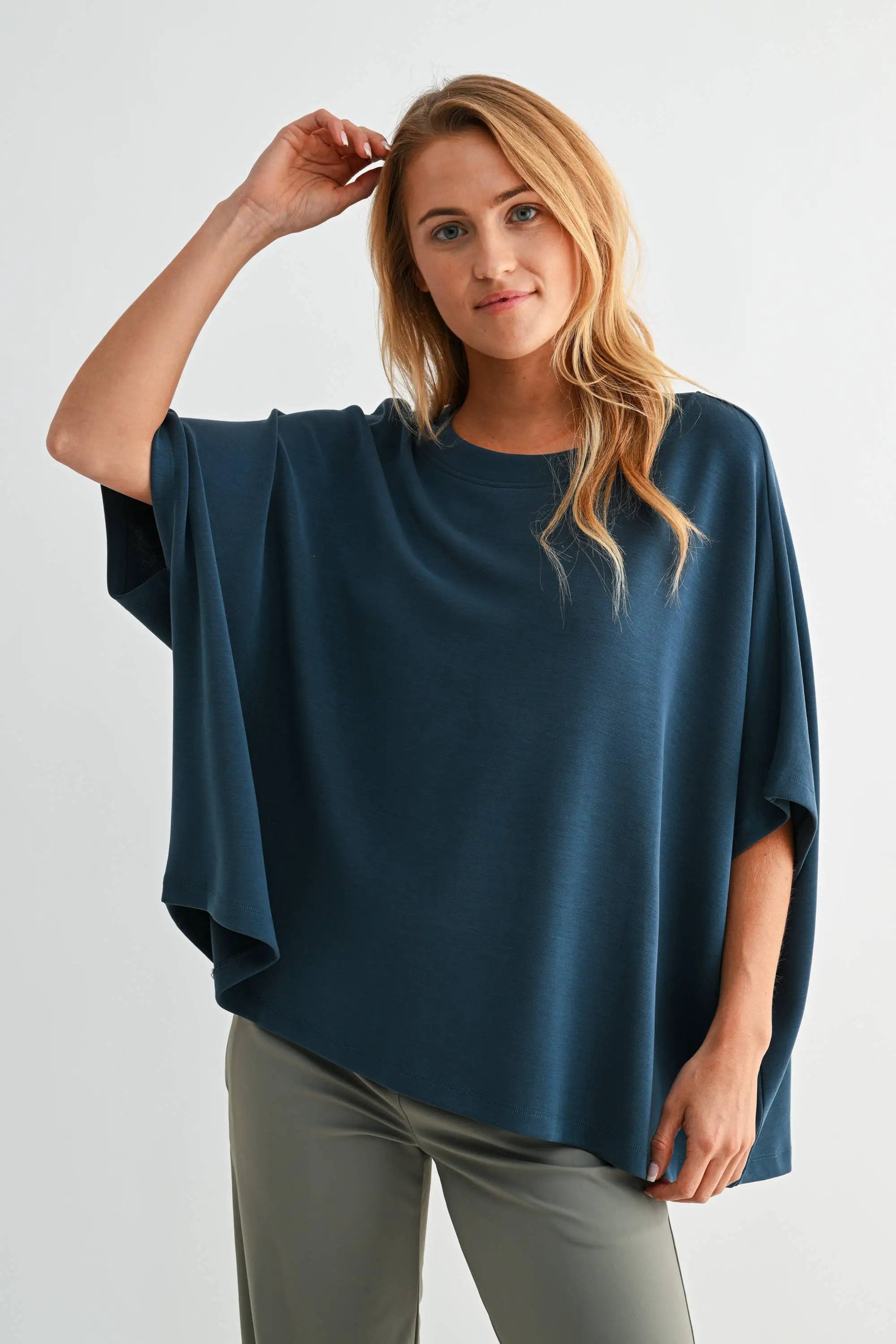 Mono B Mono B - Laguna Boatneck Top in Midnight Navy - Blouses Mono B - Laguna Boatneck Top