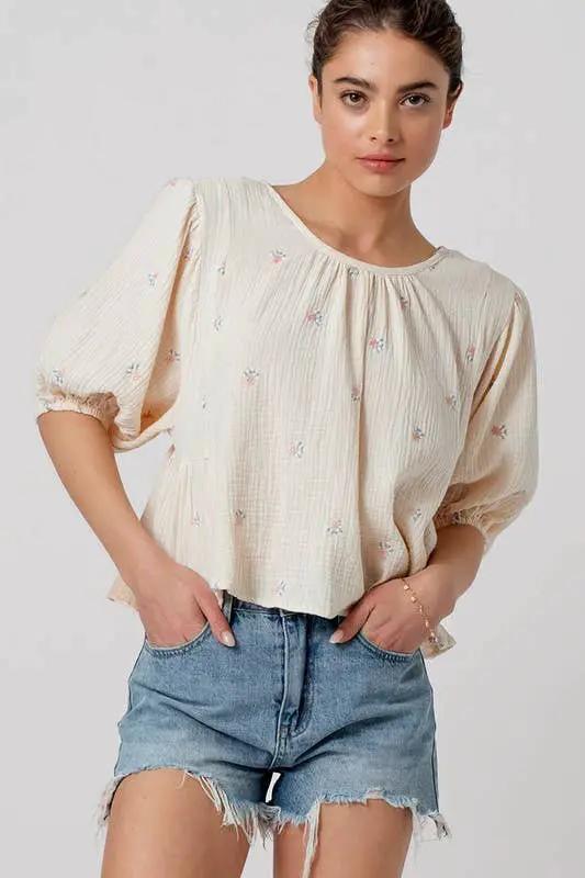 Urban Daizy Blown Away Gauze Blouse - Blouses