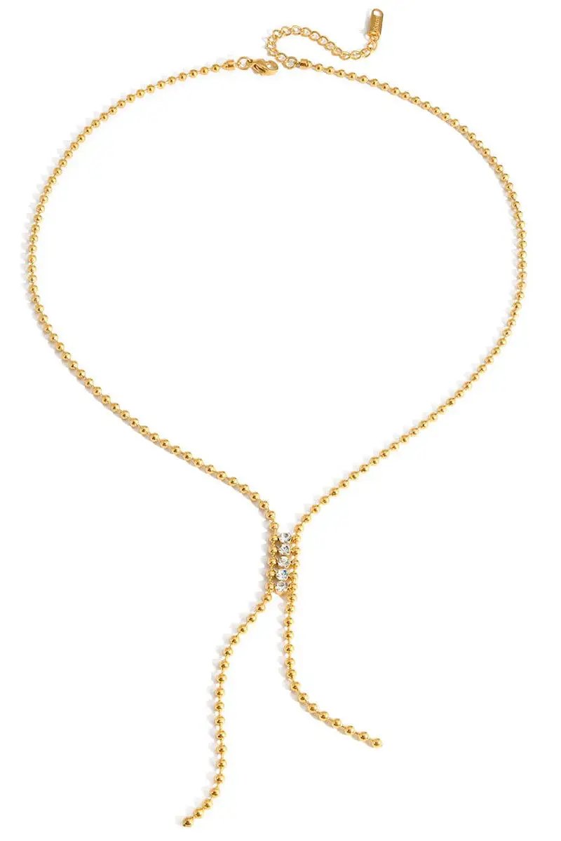 Savvy Bling The Golden Drift Lariat Necklace (Water Resistant) - Necklaces
