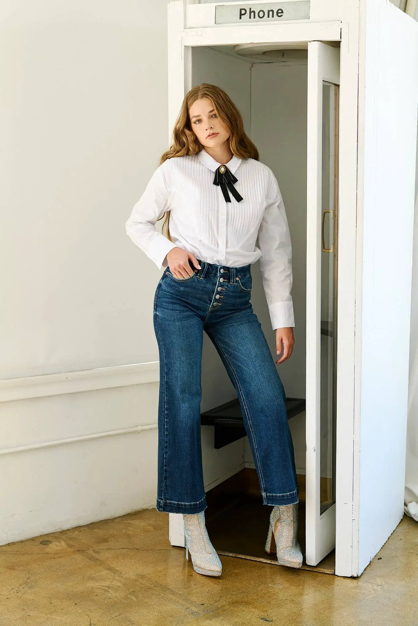 ARTEMIS VINTAGE Artemis Vintage Tummy Control High Rise Modern Wide Leg Jeans - Jeans Artemis vintage trouser jeans
