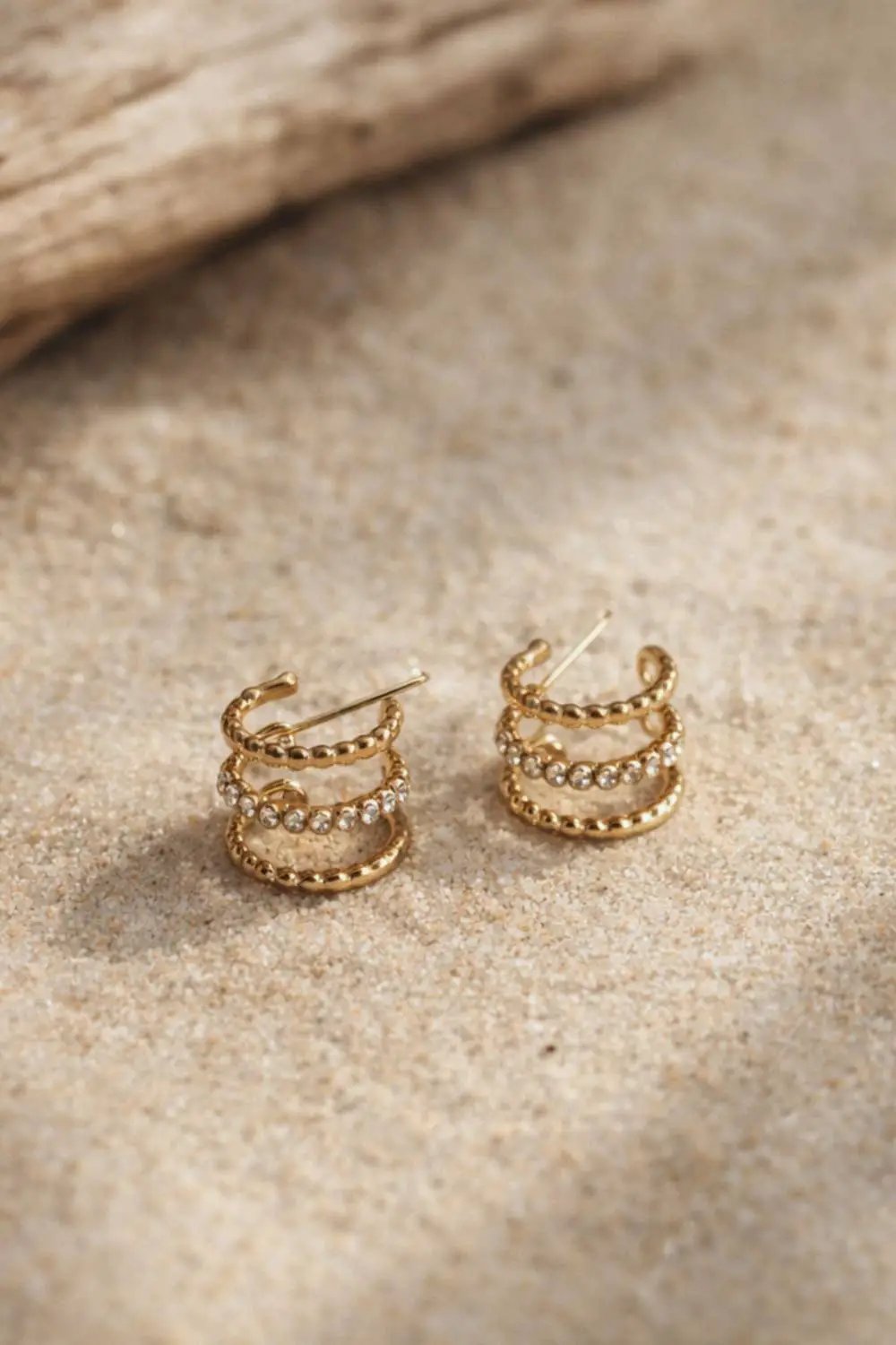 Panache Apparel Co. The Luxe Gold Small Triple Hoops - Earrings