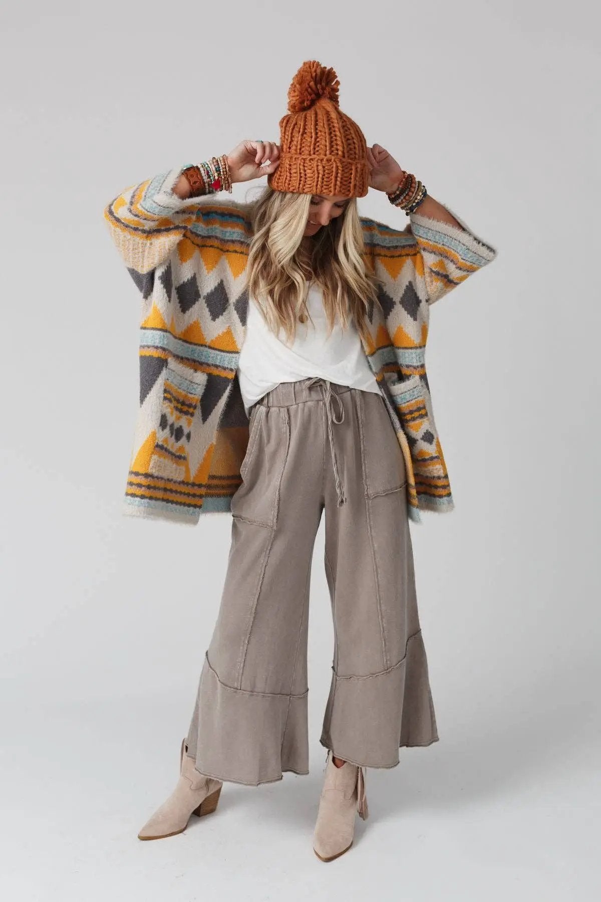 Three Bird Nest Three Bird Nest - Keep It Up Mustard Oversized Cardigan - Cardigans