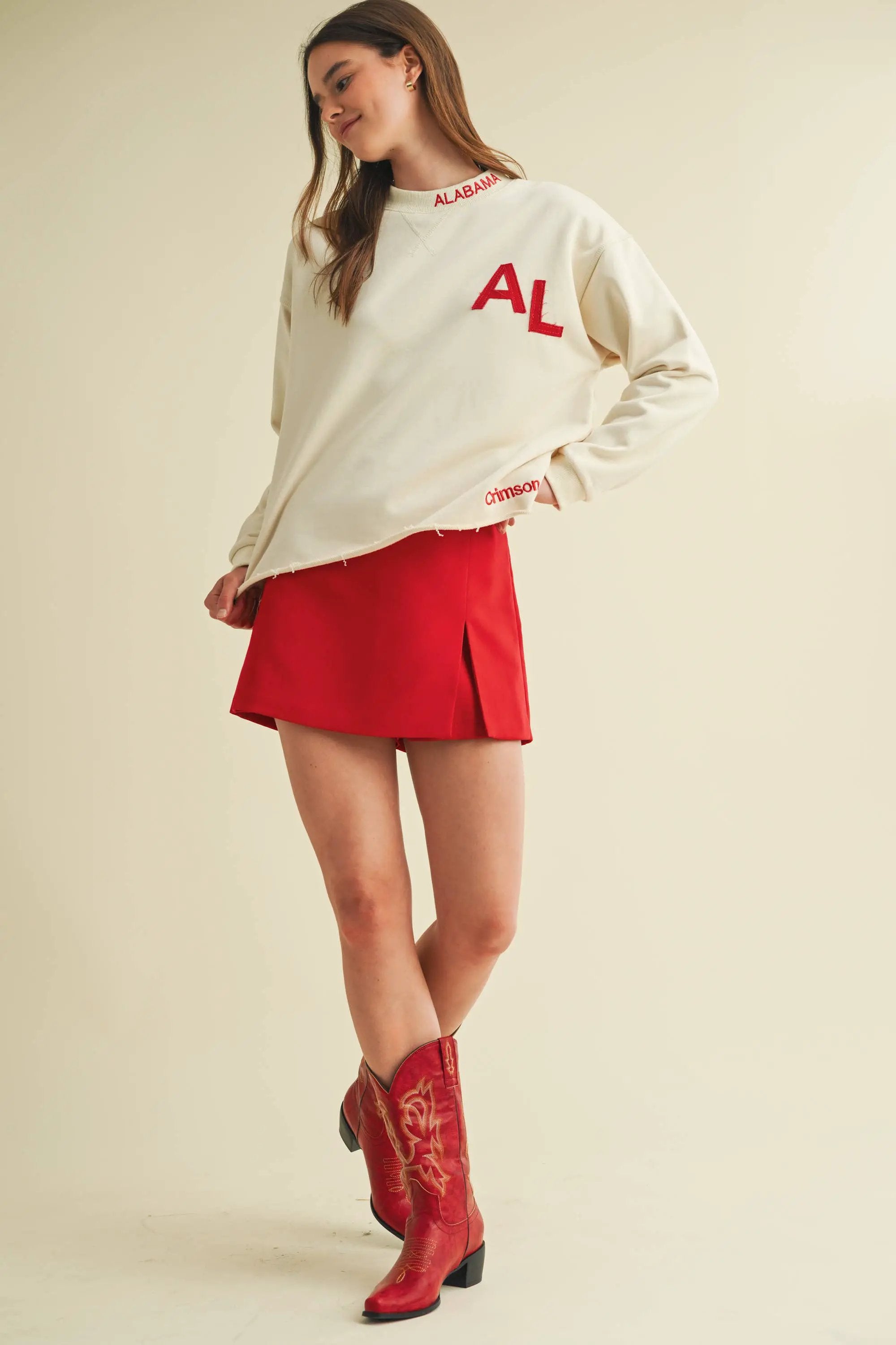 Cloud Ten Cloud Ten - 'AL' Crimson Tide Print Pullover Sweater - Sweatshirts