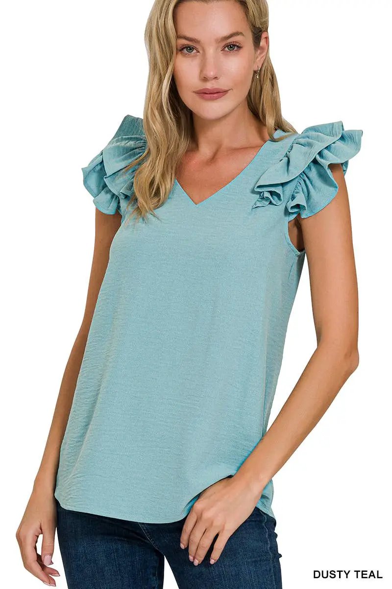 Zenana Zenana Ruffle Sleeve Blouse Collection - Blouses Ruffle Sleeve Blouse