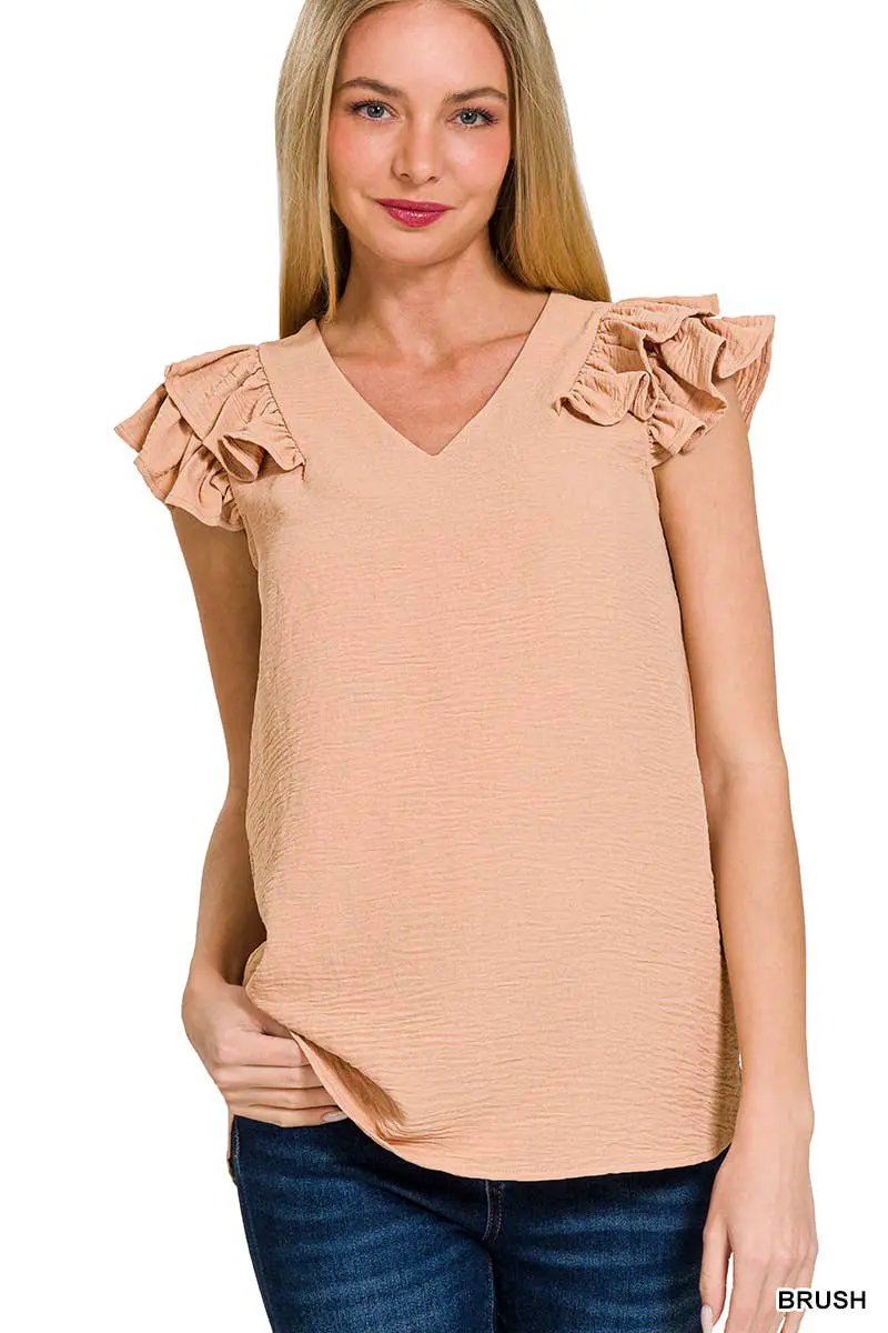 Zenana Zenana Ruffle Sleeve Blouse Collection - Blouses Ruffle Sleeve Blouse