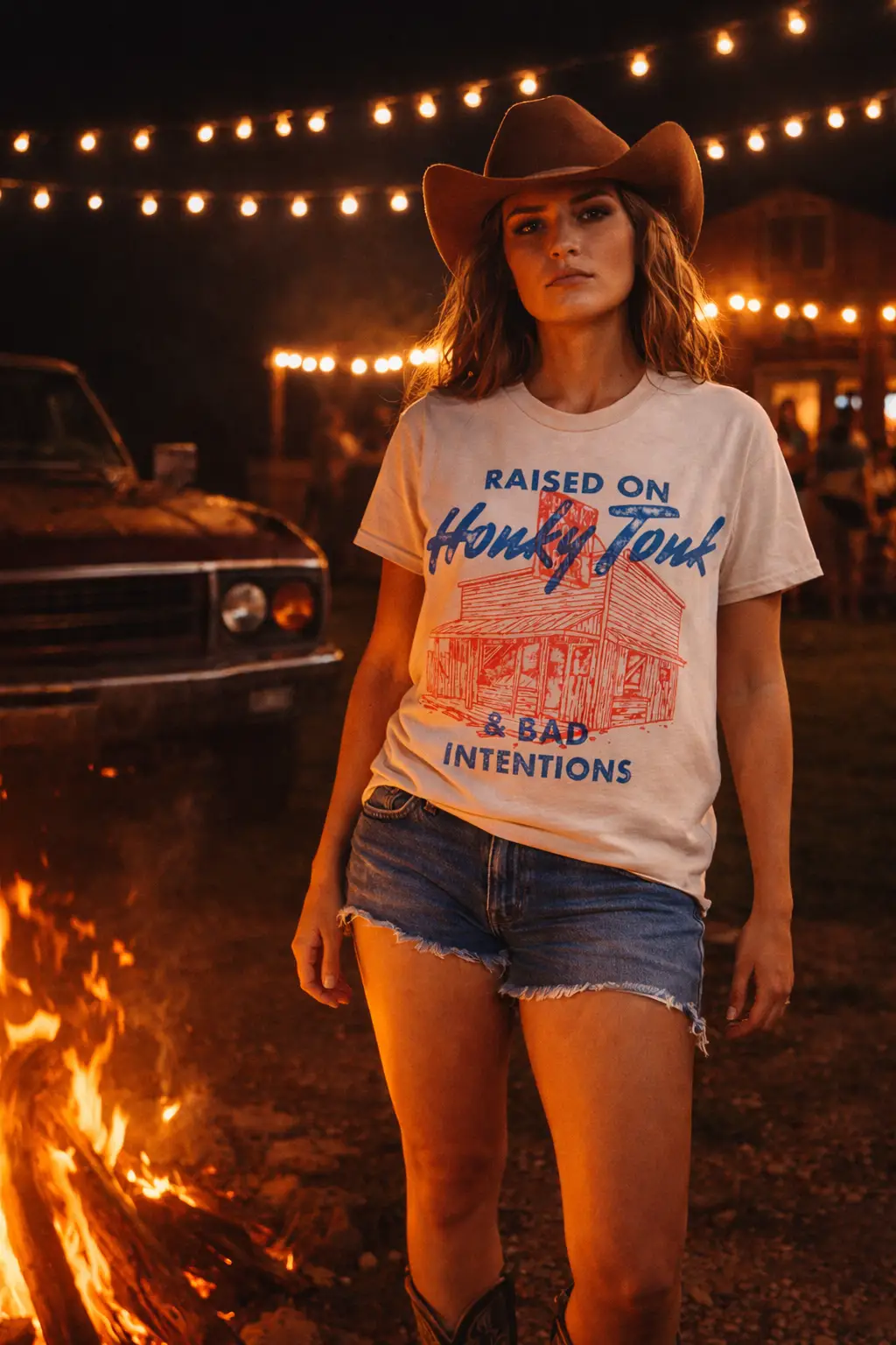 Willow Poppy Raised Wild Honky Tonk Tee - T-Shirts