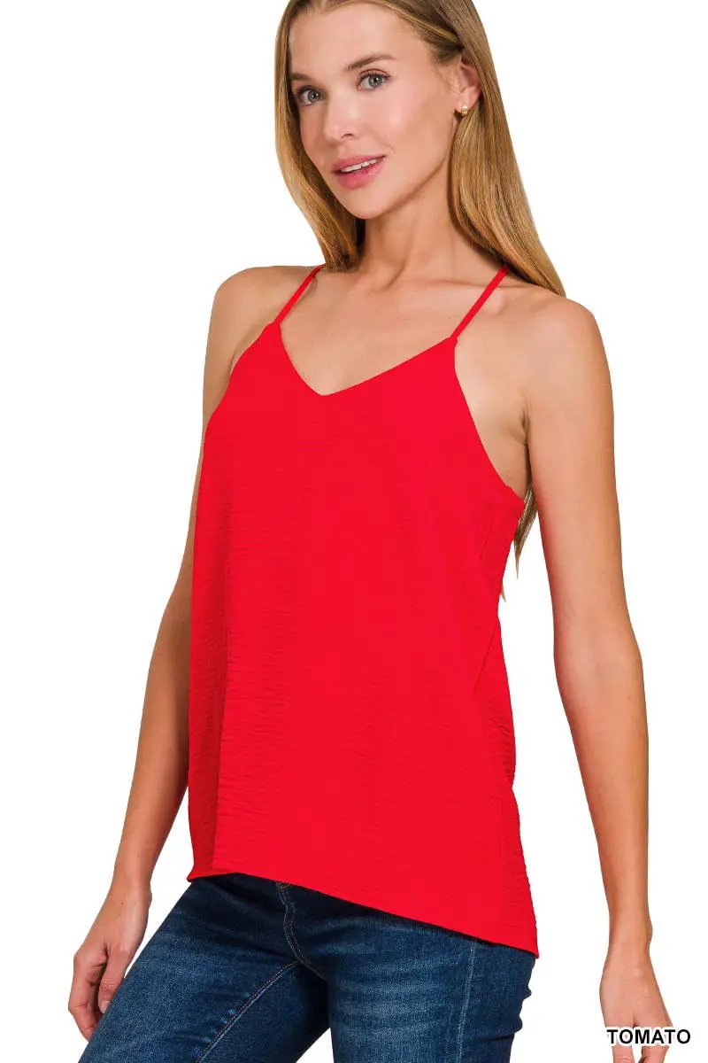 Zenana Zenana Adjustable Strap V-Neck Cami Top - Camisoles Adjustable strap v neck cami top
