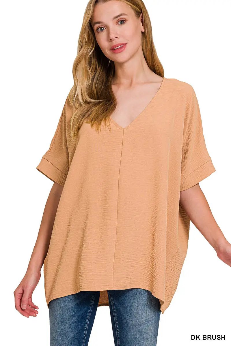 Zenana Zenana Airflow Dolman Short Sleeve Top - Clothing Tops airflow dolman sleeve short sleeve top