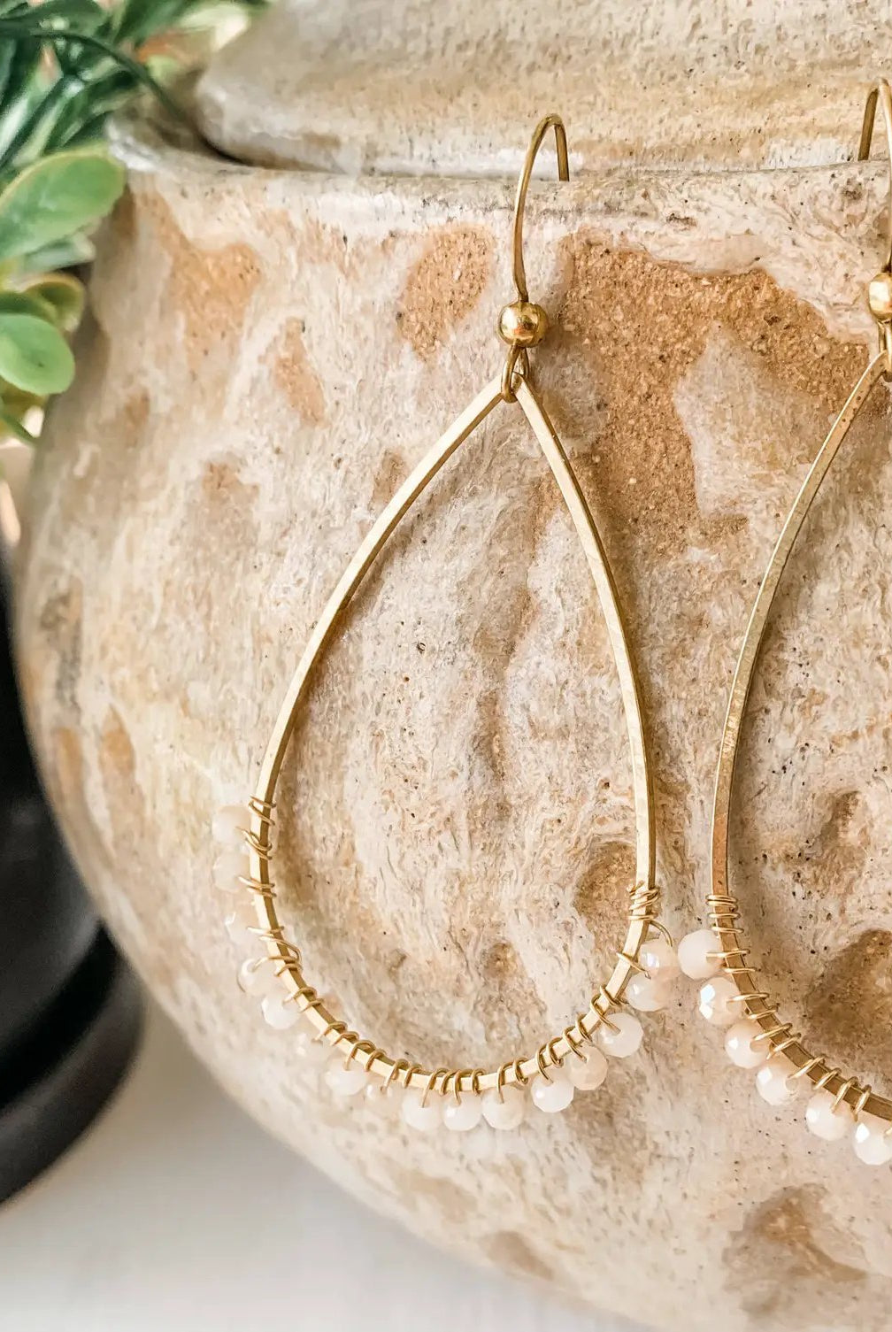 Adri’s The Wrapped Seed Bead Tear Drop Earrings - Earrings