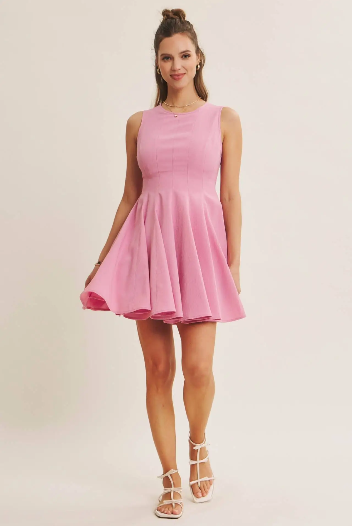 in february The Celebration Ready Fit And Flare Mini Dress: Orchid Pink - Dresses