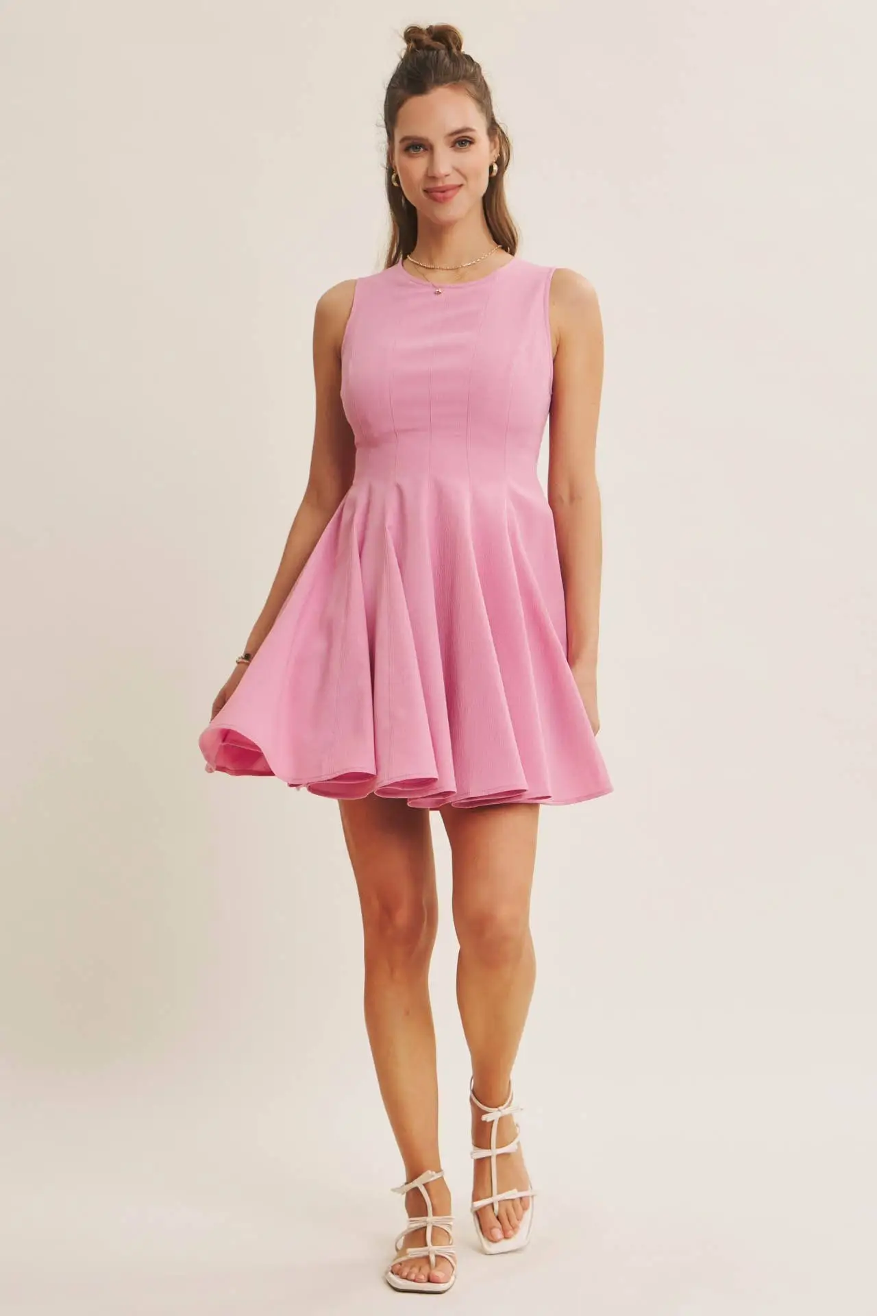 in february The Celebration Ready Fit And Flare Mini Dress: Orchid Pink - Dresses
