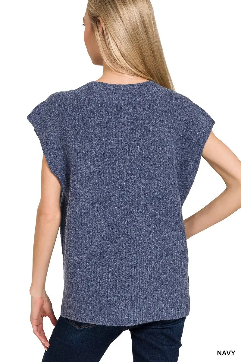 Zenana Zenana V-Neck Sweater Vest - Sweaters Zenana V-Neck Sweater Vest
