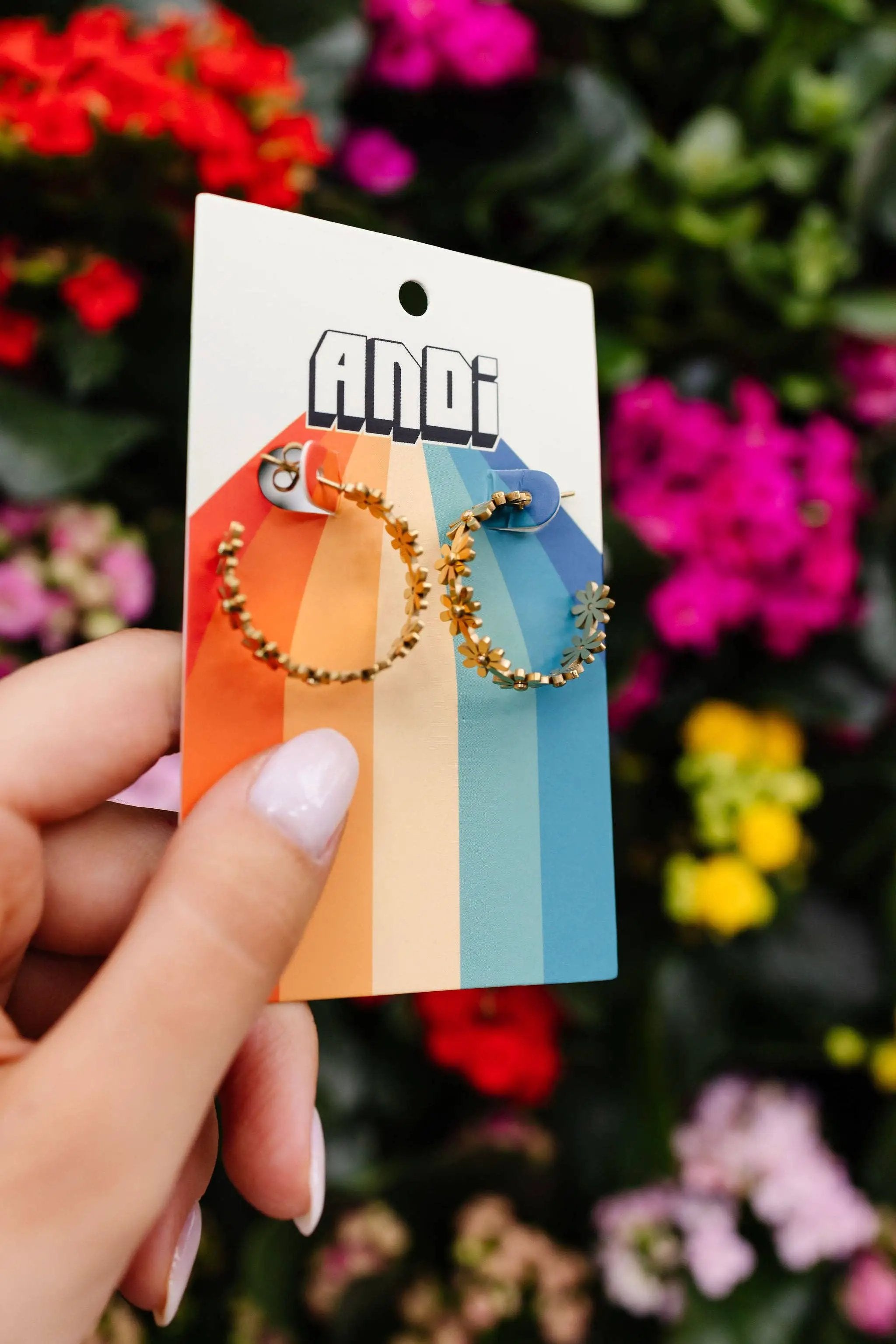 Shop ANDi Gold Daisy Hoops - Hypoallergenic - Earrings