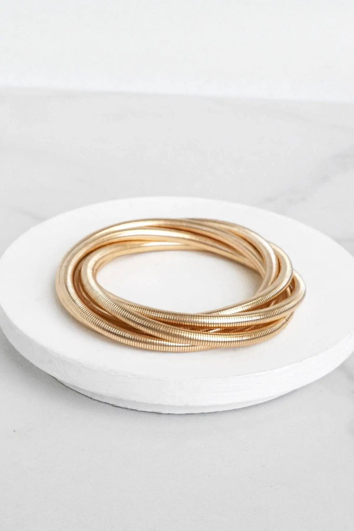 PennyLine inc The Snake Chain Flexy Bangle Bracelet Set - Bracelets stretchy bracelet
