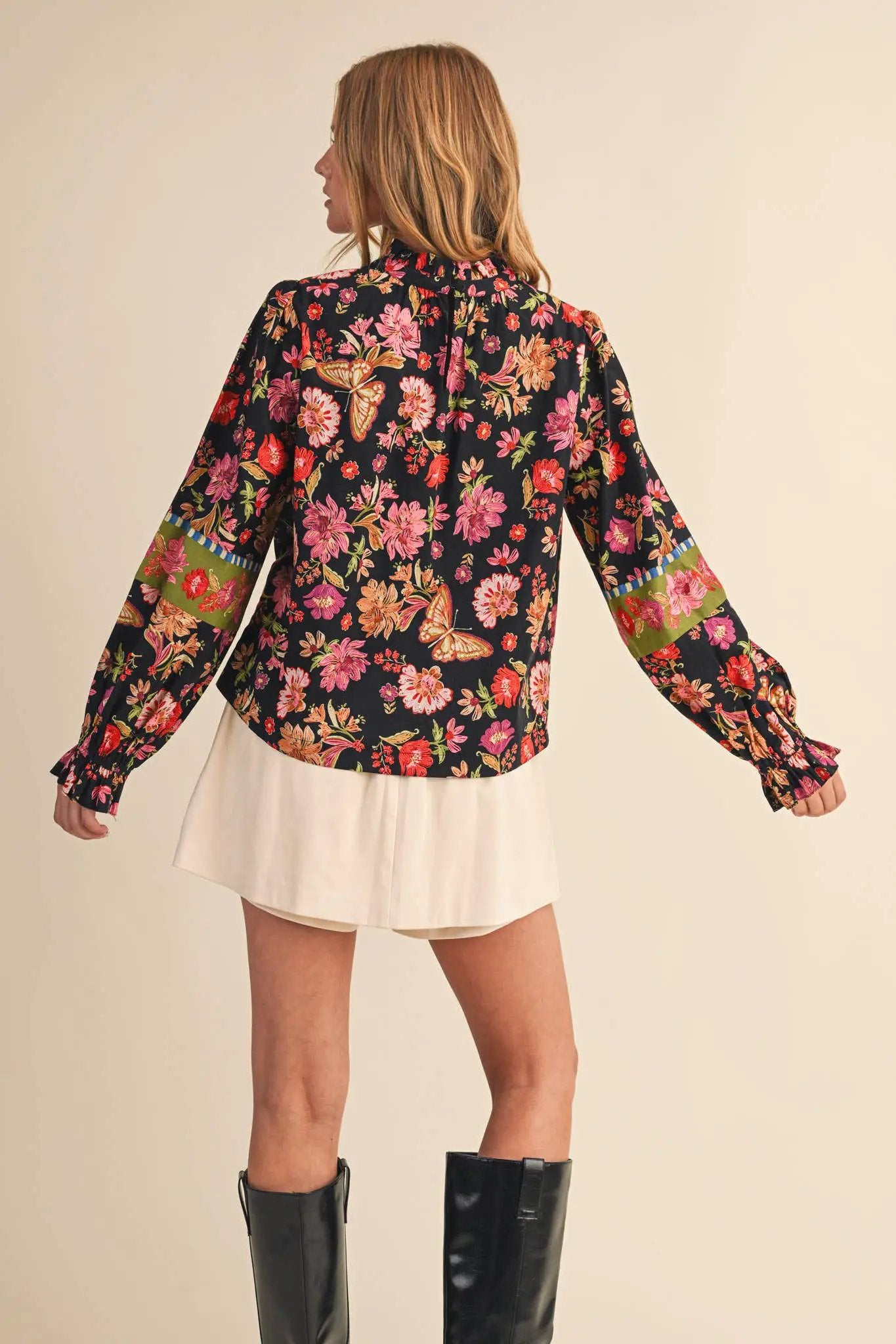 &MERCI &merci - Midnight Garden Heirloom Floral Blouse - Blouses
