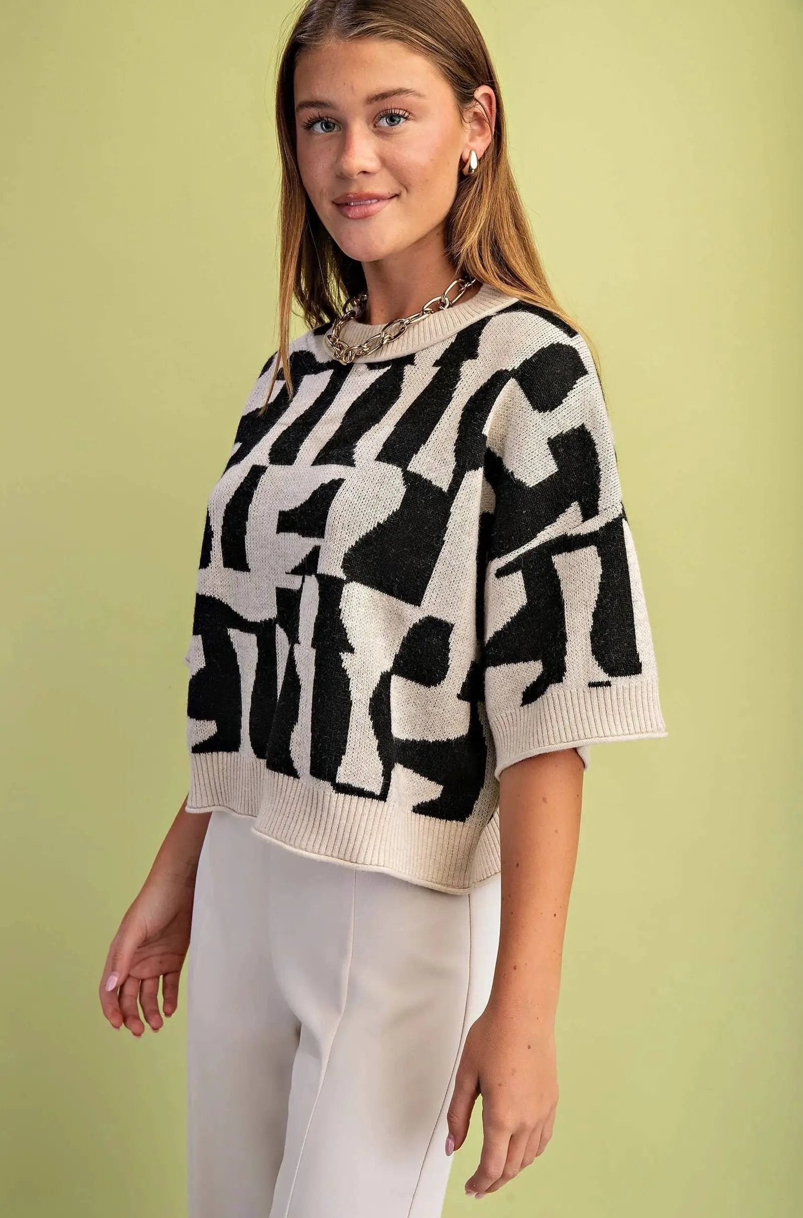 STYLE USA Abstract Avenue Sweater Top - Sweaters sweater