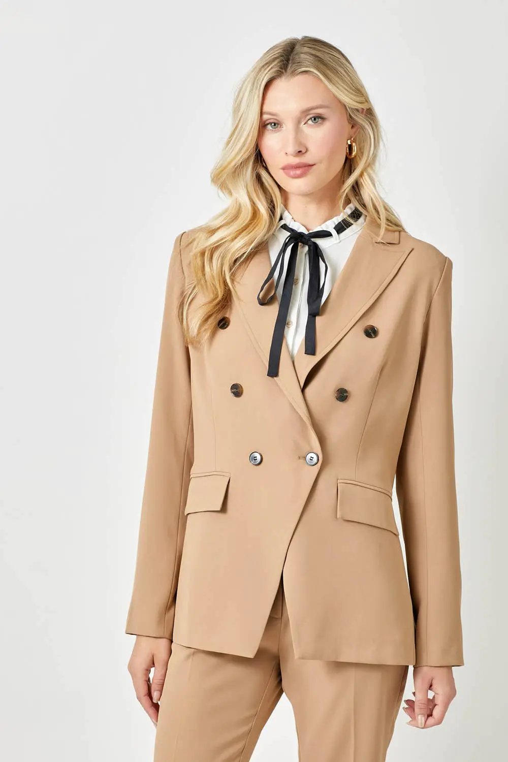 Mystree Mystree - Modern Muse Double-Breasted Blazer - Coats & Jackets