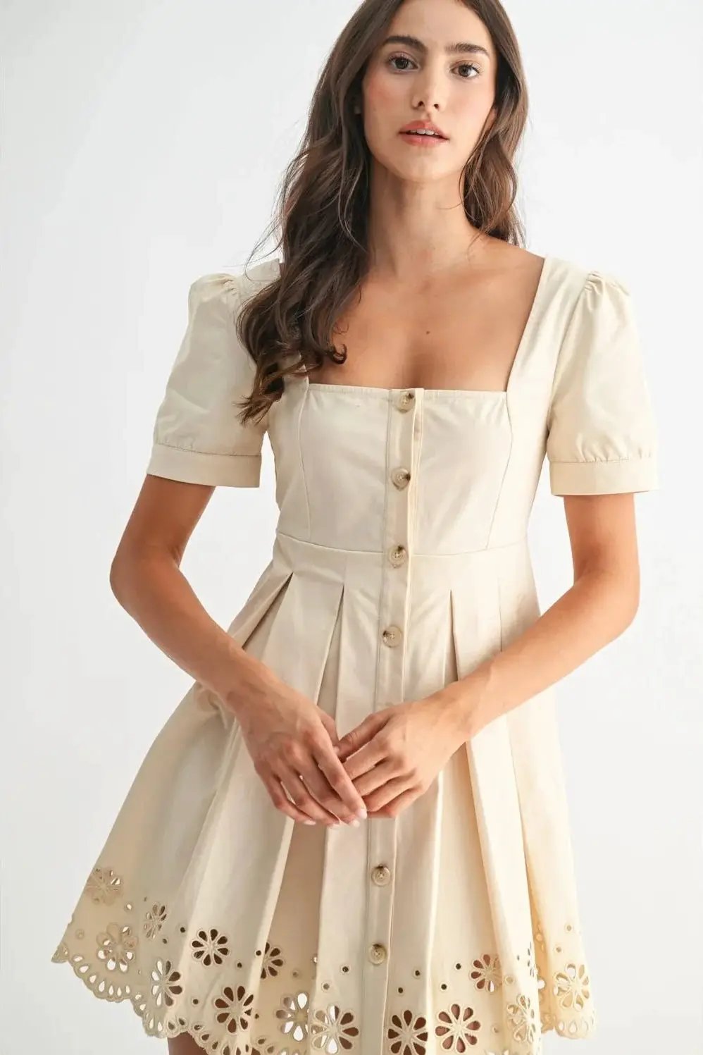 Camellia The Keepsake Eyelet Button-Front Mini Dress - Dresses