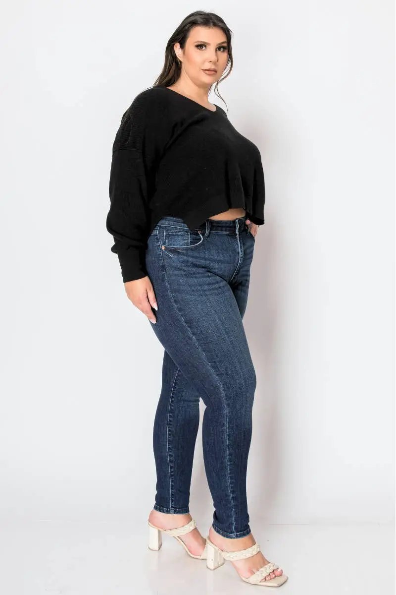 ARTEMIS VINTAGE Artemis Vintage Corset High Rise Double Waist Stretch PLUS Skinny Jeans - Jeans