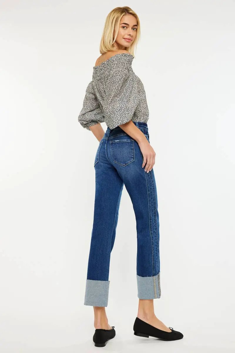 Kan Can USA KanCan Mid Rise Crop Straight Jeans - Jeans