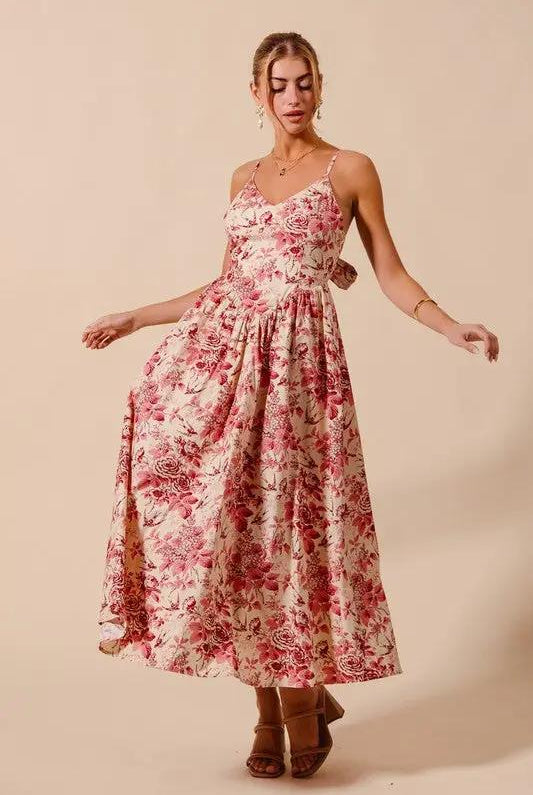So Me Floral Whispers Bow-Back Maxi Dress by So Me - Dresses Floral Dress with back bow