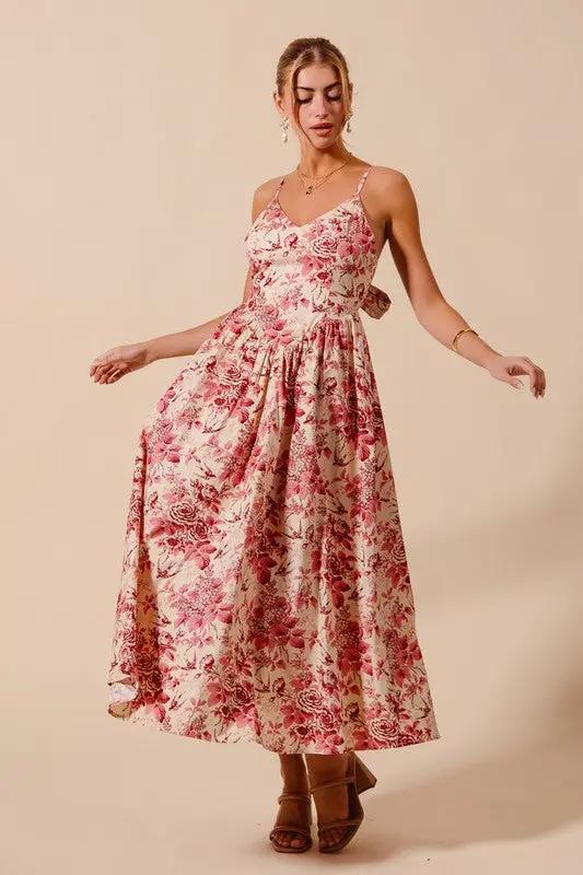 So Me Floral Whispers Bow-Back Maxi Dress by So Me - Dresses Floral Dress with back bow