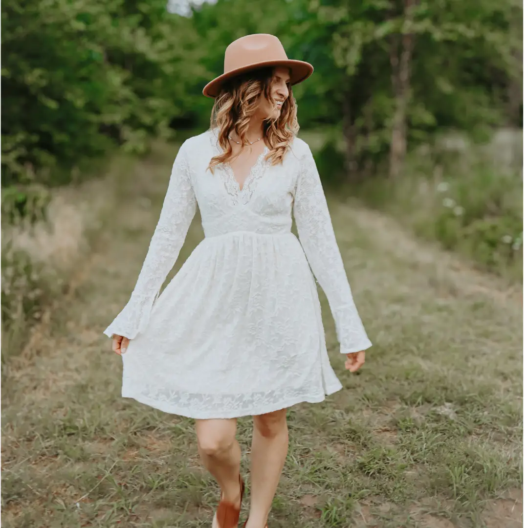 HAHA MAMA Clothing Ivory Lace Mommy & Me Dress - Mommy - Dresses