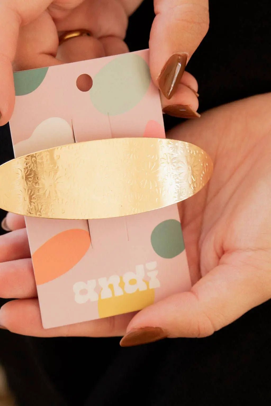 Shop ANDi The Textured Daisy Barrette: Gold - Hair Accessories barrette