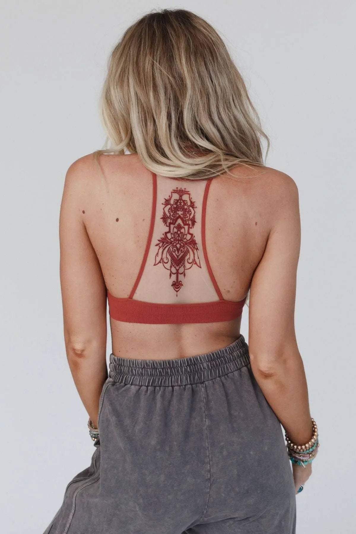 Three Bird Nest Three Bird Nest - Tattoo Bralette - Rust: Rust - Camisoles